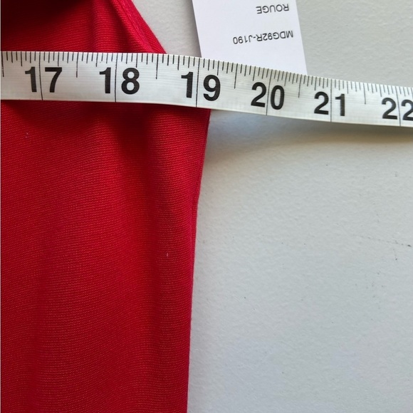 Lafayette 148 New York Dress Sheath Ruffle Sz 12 Red Office Event Designer NWT - Picture 9 of 10